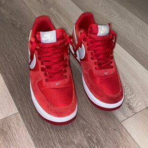 Red suede Air Force 1 low